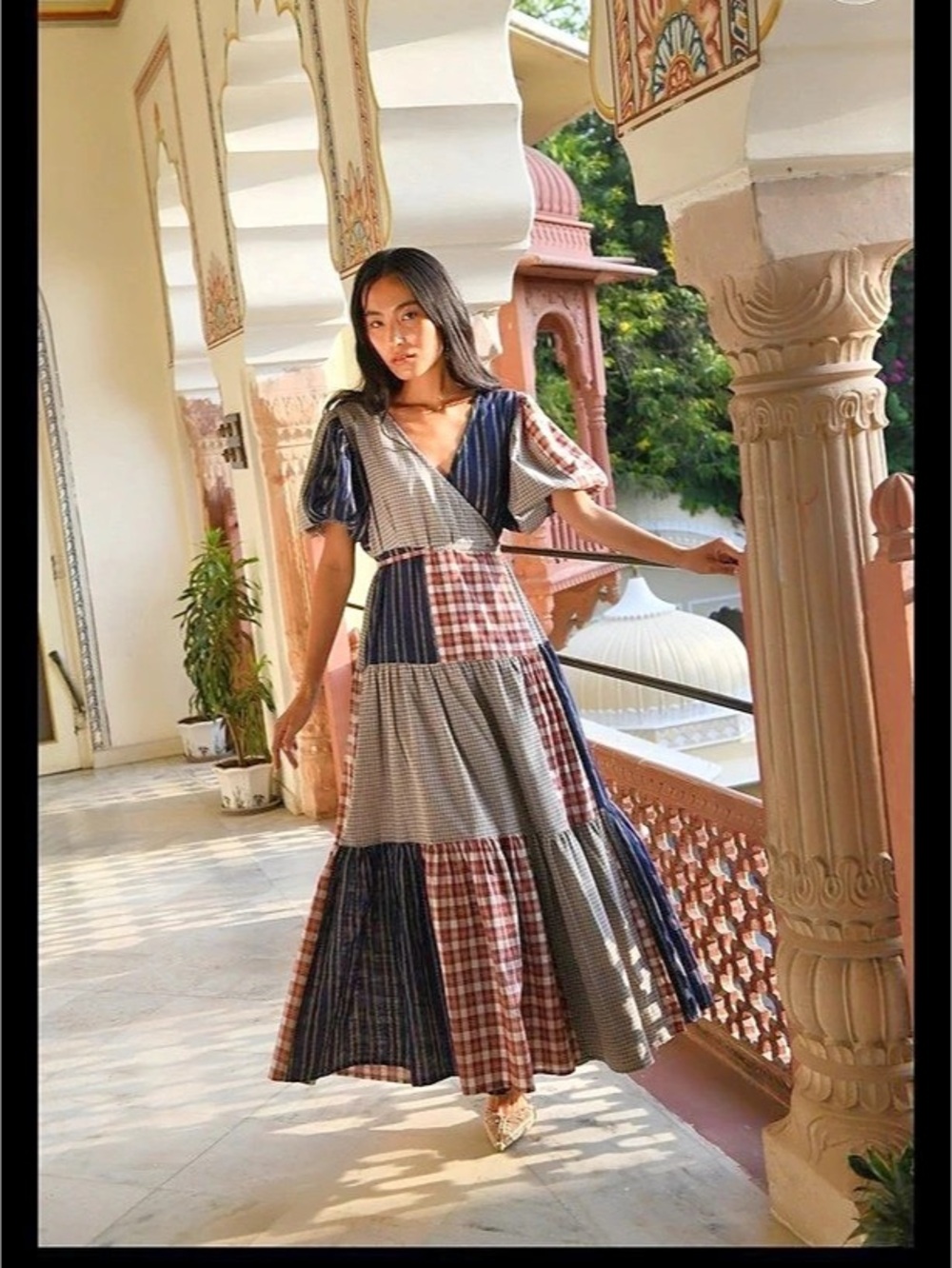 Daughters of India Poet Patchwork Dress Small